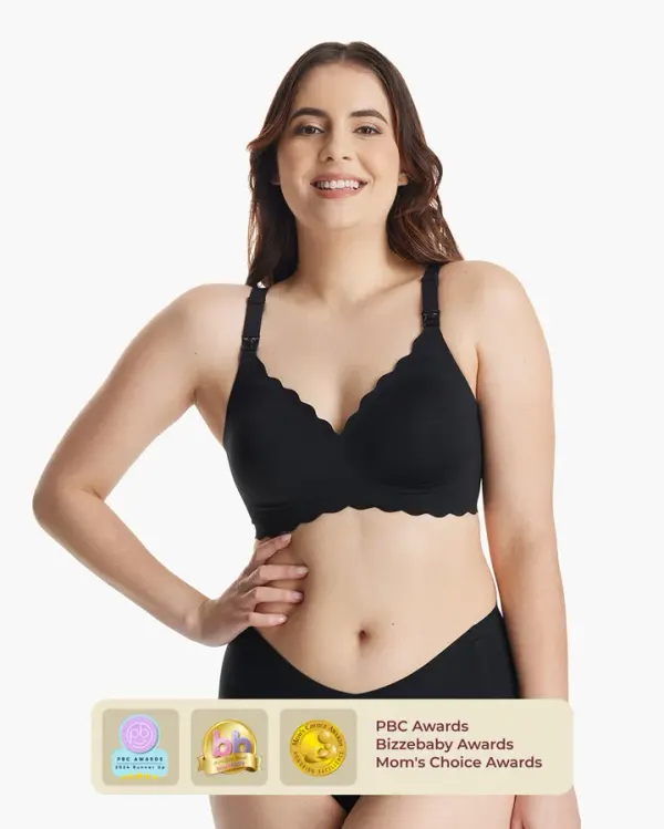Momcozy Jelly Strip Support Nursing Bra Black S