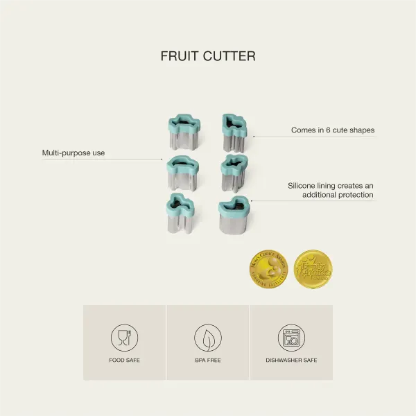 CITRON Mint Fruit/Veggie Cutters - (Set of 4) Car, Truck, Plane, Boat, Train 2