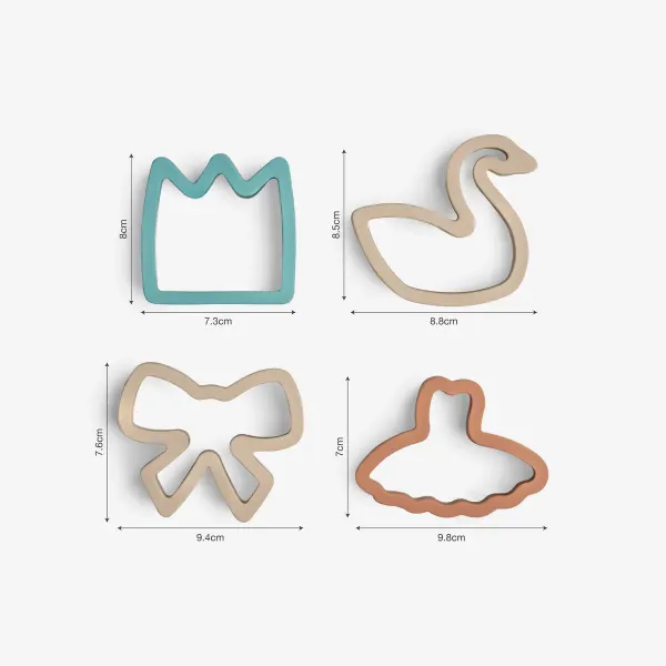 CITRON Sandwich Cutters - (Set of 4) Dress | Crown | Swan | Bow 2