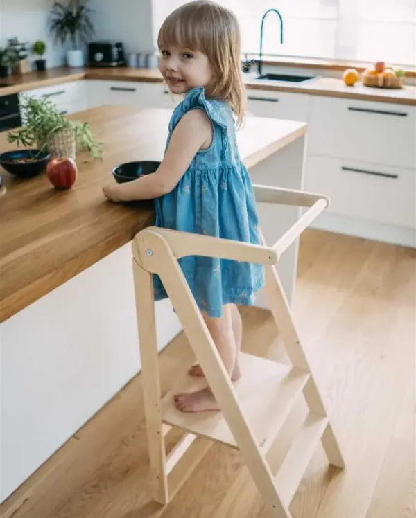 Leg & Go Foldable Helper Learning Tower - Natural 2