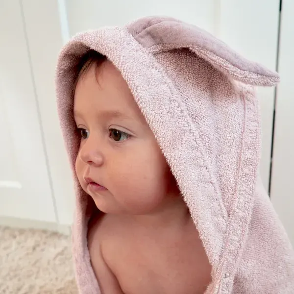 MAYLILY Bamboo Baby Towel Bunny Blush 2