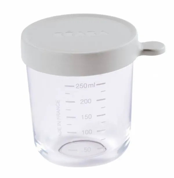 BEABA Glass Food Jar in Light Mist Grey (250 ml)
