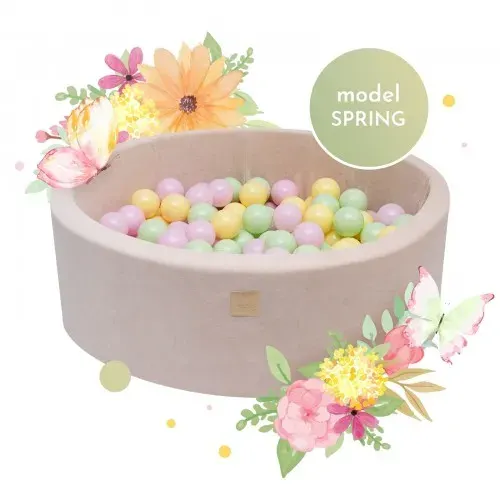 MeowBaby® Spring Velvet Round Ball Pit + 250 balls