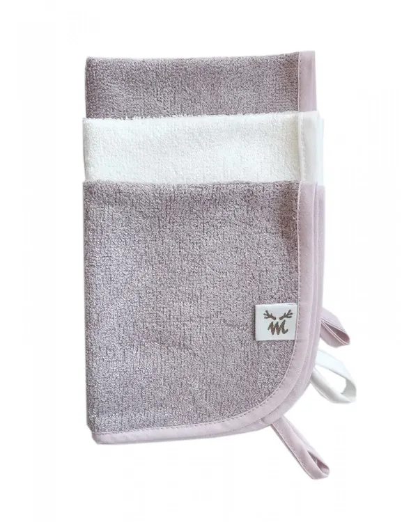 Malomi Bamboo Set of 3 Washcloths - Dusty Pink 2