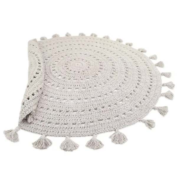 Nattiot Machine Washable 100% Cotton Nila Pearl Gray - Crochet Rug 2