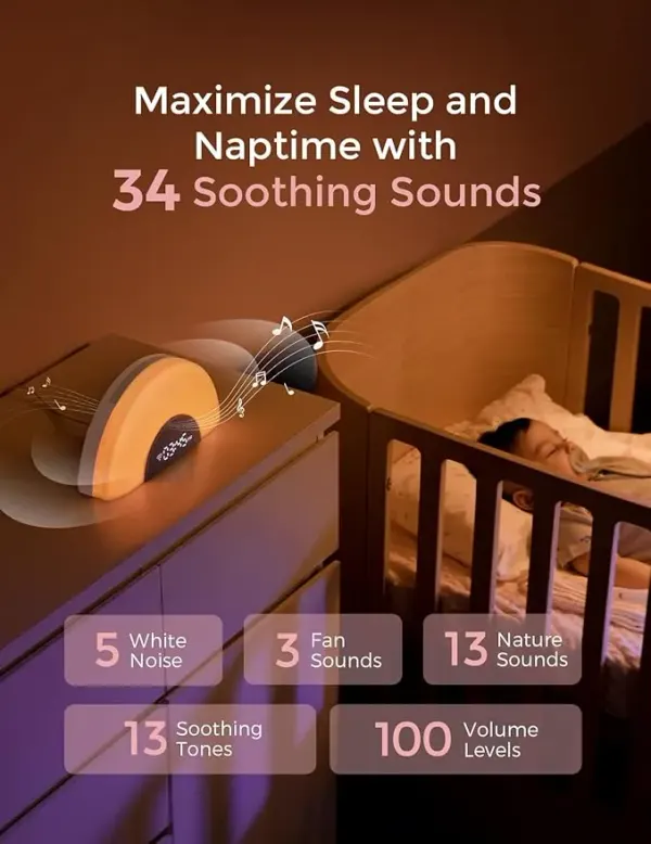Momcozy - DreamSync Tech™ Smart Baby Sound Machine - Rainbow Light & App Control 2