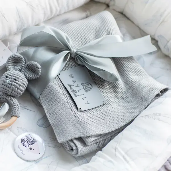 MAYLILY Bamboo Love Knitted Blanket - Silver 2 MAYLILY Bamboo Love Knitted Blanket - Silver 2