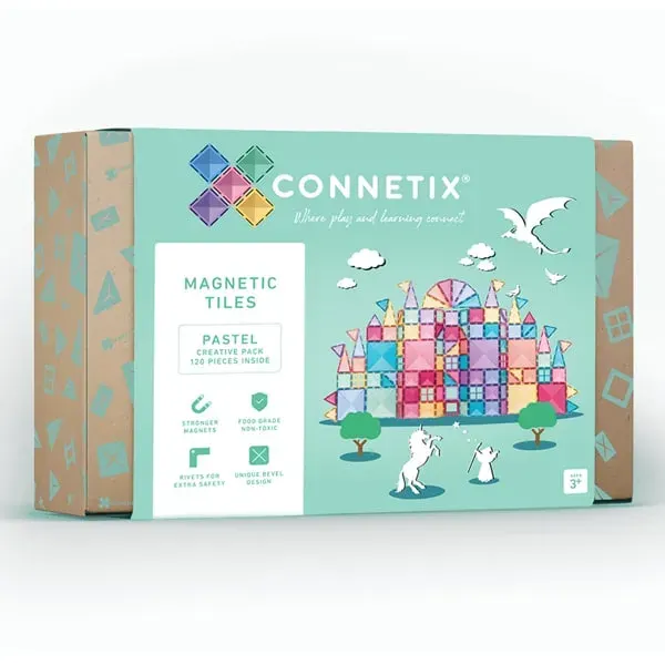 Connetix Magnetic Tiles - 120 Piece Creative Pack - Earthy Pastels Connetix Magnetic Tiles - 120 Piece Creative Pack - Earthy Pastels