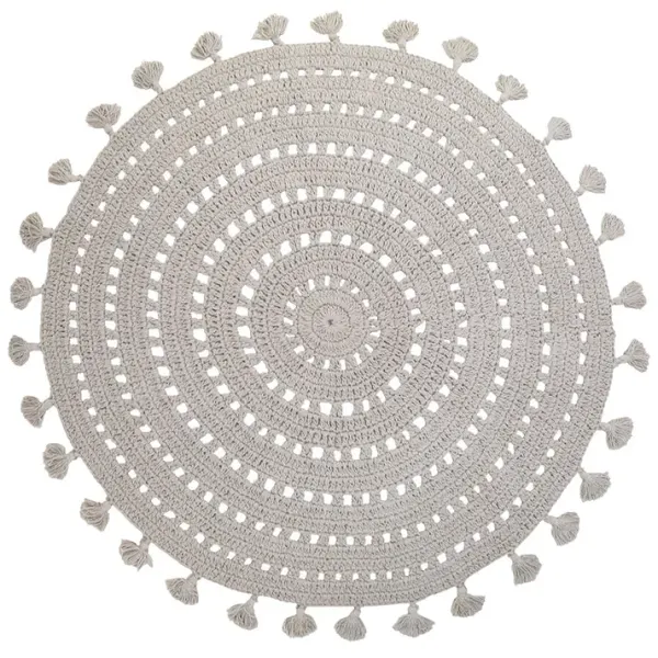 Nattiot Machine Washable 100% Cotton Nila Pearl Gray - Crochet Rug
