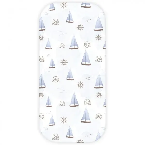 MAYLILY Bamboo Pram (Carrycot) Sheet - Sailboats