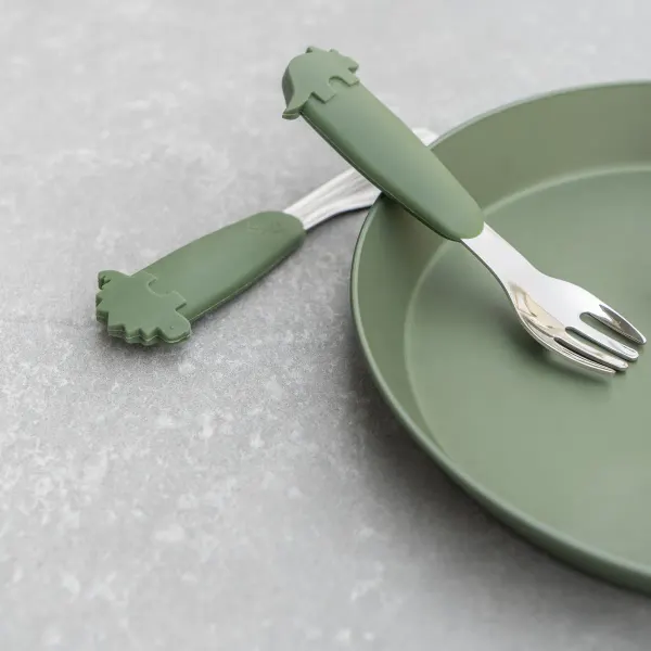 CITRON -Cutlery Set (stainless steel) - 3 piece - Dino Green 2