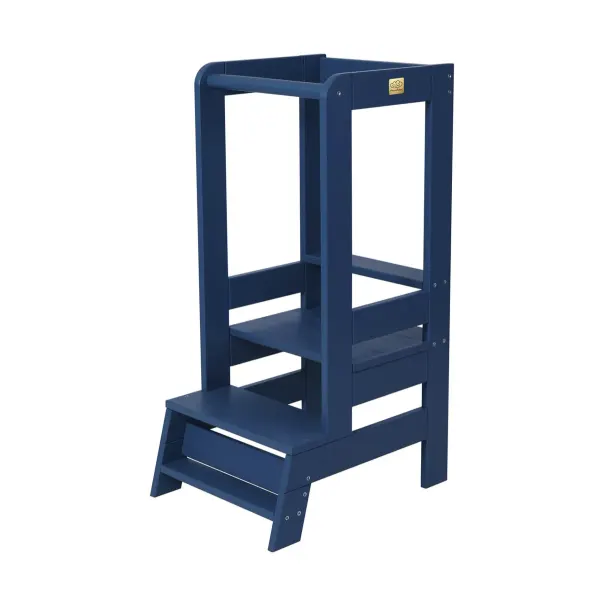 MeowBaby® Wooden Learning Tower with Step Stool (Blue)