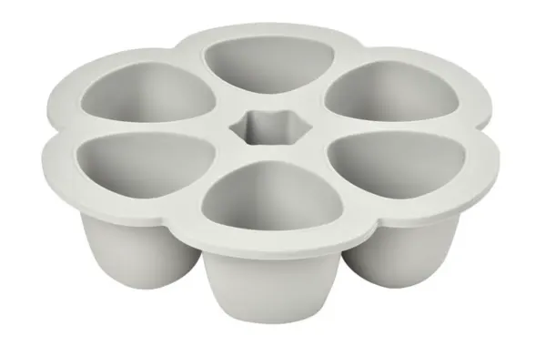 BEABA Silicone Multiportion Food Storage Pots - Grey 2