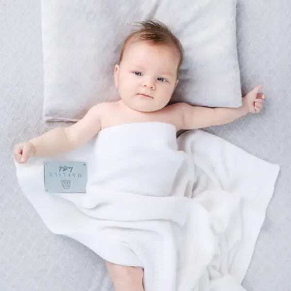 MAYLILY Bamboo Love Knitted Blanket -Pearl 2 MAYLILY Bamboo Love Knitted Blanket -Pearl 2