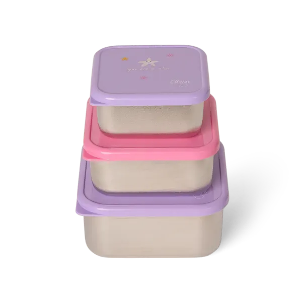 CITRON Stainless Steel Nesting Stackable Lunchbox -Mermaid