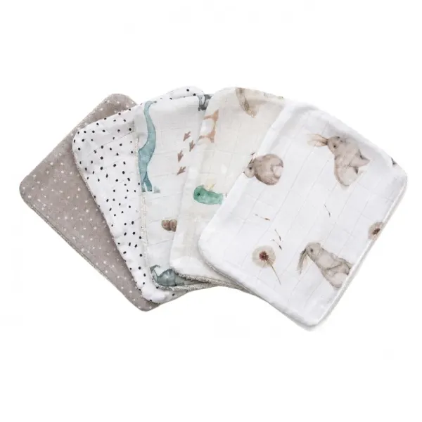 Maylily Bamboo Washcloths - 5 Pack - Beige Maylily Bamboo Washcloths - 5 Pack - Beige