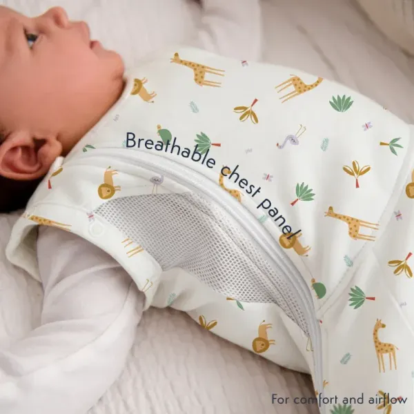 Purflo Swaddle To Sleep Bag 0.5T 0-4months -Savanah Slumber 2