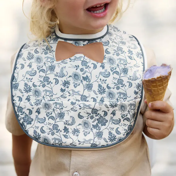 Elodie Baby Bib - Garden Leo Toile Bow 2