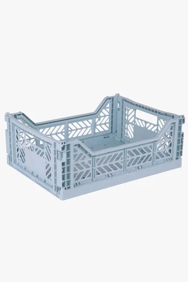 Midibox Foldable Crate Pale Blue - Pack of 2