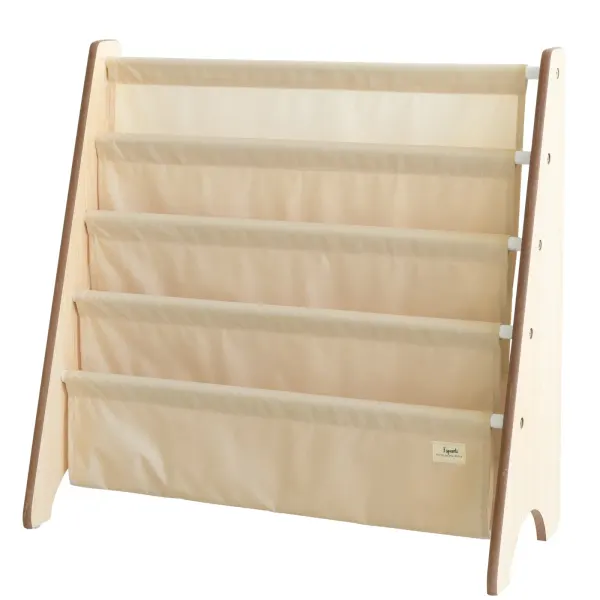 3 Sprouts Cream Recycled Fabric Book Rack