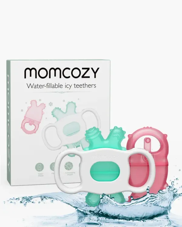 Momcozy Baby Teether Toys Green+Pink