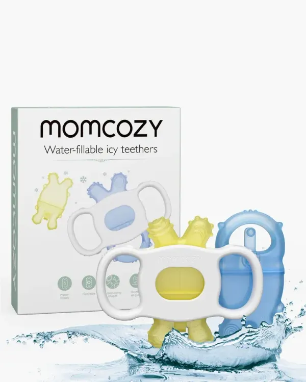 Momcozy Baby Teether Toys Yellow+Blue