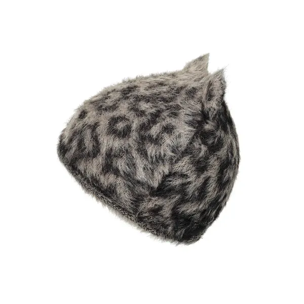 Elodie Furry Knit Beanie - Le Leopard 2