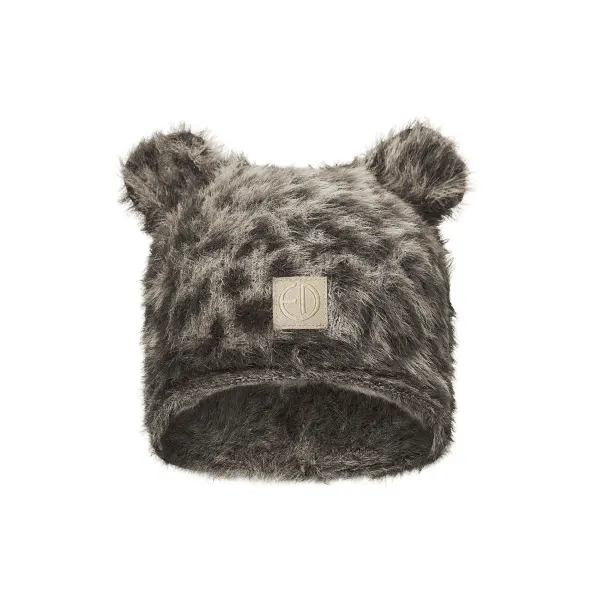 Elodie Furry Knit Beanie - Le Leopard