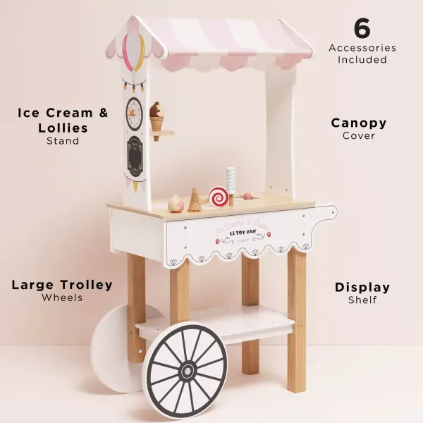 Le Toy Van Ice Cream Trolley Market Stall 2