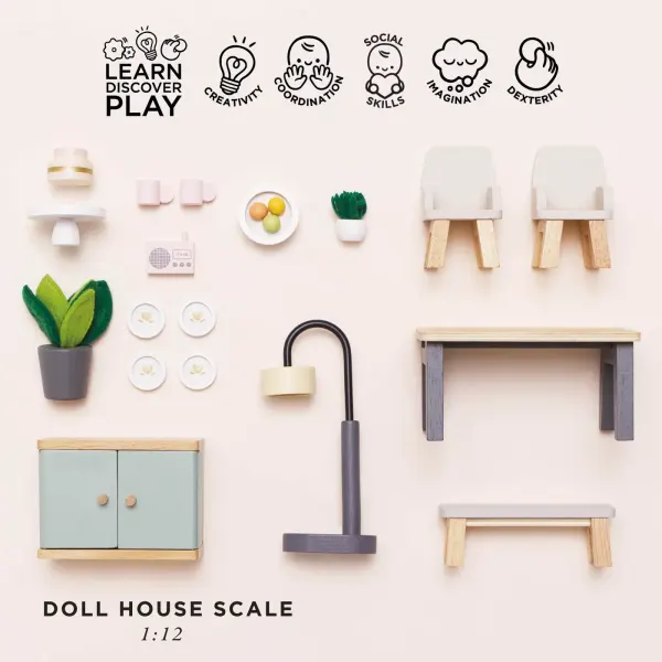 Le Toy Van Dolls House Dining Room Furniture Set 2