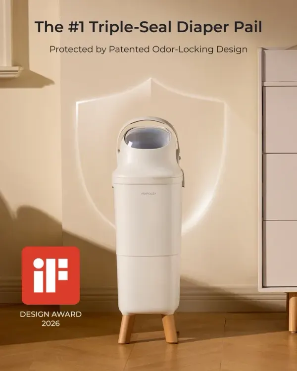 Momcozy Diaper Pail with Patented Triple-Seal Odor Control 2